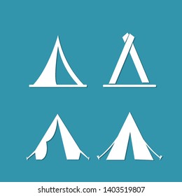 Camping Dome Or Tent Icon Set. Simple Set Of Camping Dome Or Tent Icons