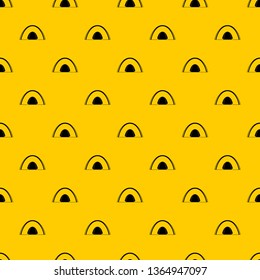 Camping dome tent pattern seamless vector repeat geometric yellow for any design