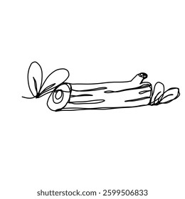 Camping doodle elements hand drawn vector illustration | Crayon outline drawing style. Hand drawn trendy Vector illustration.	