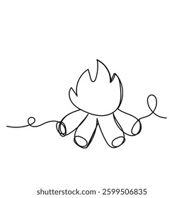 Camping doodle elements hand drawn vector illustration | Crayon outline drawing style. Hand drawn trendy Vector illustration.	