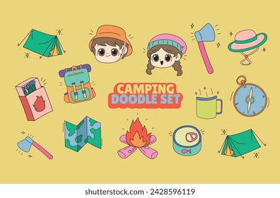 Camping Doodle Illustration Vector Set
