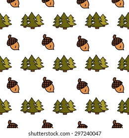 Camping - doodles collection.Big doodle set - Travel, camping hand drawn camping seamless pattern