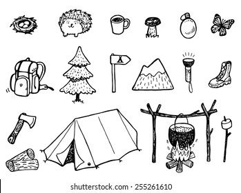 Camping Doodles - Vector