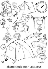 Camping Doodles - Vector