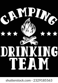 Camping drinking team vector art design, eps file. design file for t-shirt. SVG, EPS cuttable design file