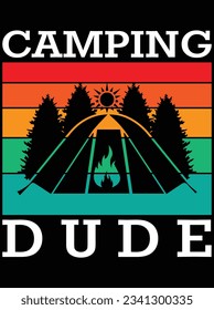 Camping dude vector art design, eps file. design file for t-shirt. SVG, EPS cuttable design file