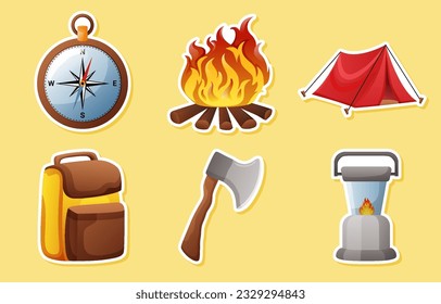 Camping Element Sticker Set Collection