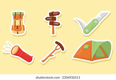 Camping Element Sticker Set Collection