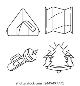 Camping element with vector illustration