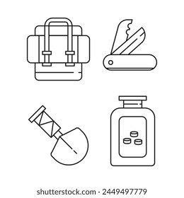 Camping element with vector illustration