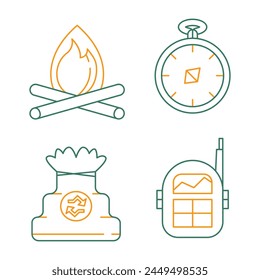 Camping element with vector illustration