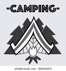 Camping emblem on the gray background/camping/camping