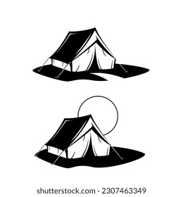 Camping emblems isolated on white background. icons vector
