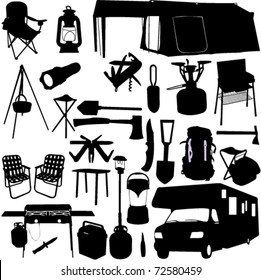 camping equipment 2 - vector