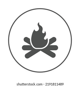 Camping equipment bonfire flame icon | Circle version icon |