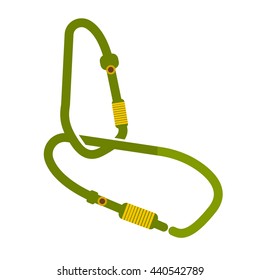 Camping equipment. Carabiners isolated on white background. Vector illustration.
