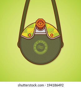 Camping equipment. Flask for water. Vector illustration