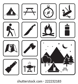 camping equipment icon