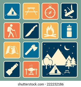 camping equipment icon