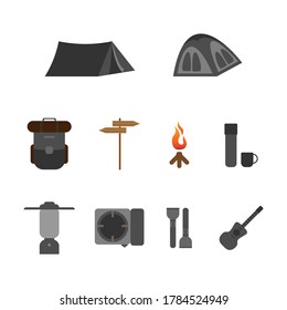 Camping Equipment Outdoor Design Illustration Vector