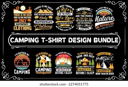 Camping Explore T Shirt Design Bundle