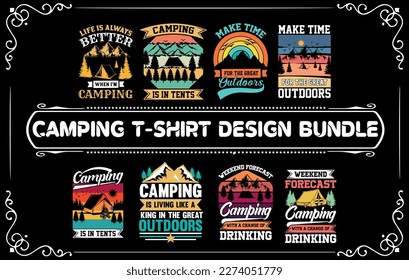Camping Explore T Shirt Design Bundle