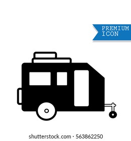 Camping family caravan icon