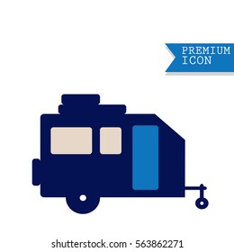 Camping family caravan icon