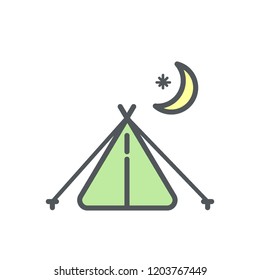 camping filled outline icon