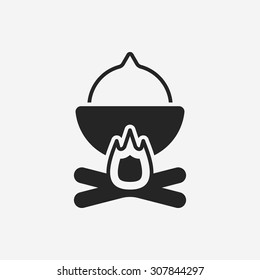 camping fire icon