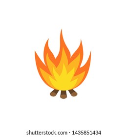 Camping fire icon. Flame sign, Vector illustration