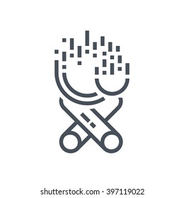 Camping fire icon suitable for info graphics, websites and print media and  interfaces. Line vector icon.