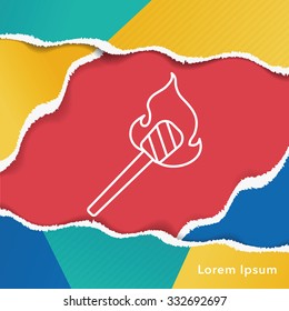camping fire line icon