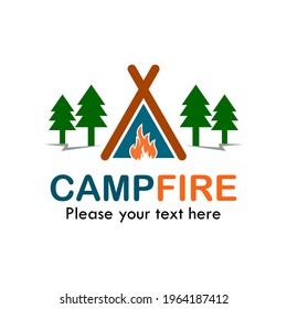 Ilustración del logotipo del incendio de camping