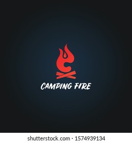 Camping Fire Logo Template With Letter C