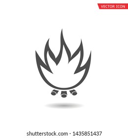 Camping fire symbol icon. Flame sign, Vector illustration