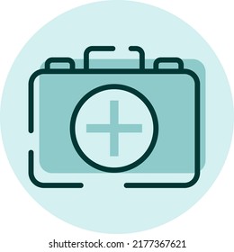 Camping first aid, illustration, vector on a white background.