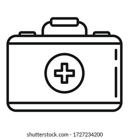 Camping first aid kit icon. Outline camping first aid kit vector icon for web design isolated on white background