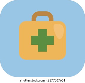 Kit de primeros auxilios de acampada, ilustración, vector sobre fondo blanco.