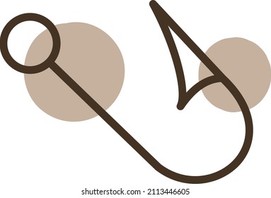 Camping fishing hook, illustration, vector on a white background.