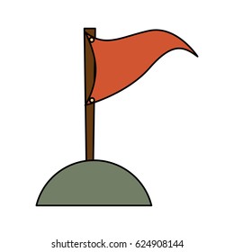 camping flag isolated icon
