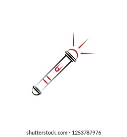 Camping, flashlight 2 colored line icon. Simple hand drawn color element illustration. Camping, flashlight outline symbol design from camping set