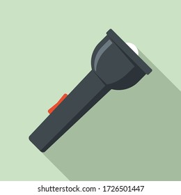 Camping flashlight icon. Flat illustration of camping flashlight vector icon for web design