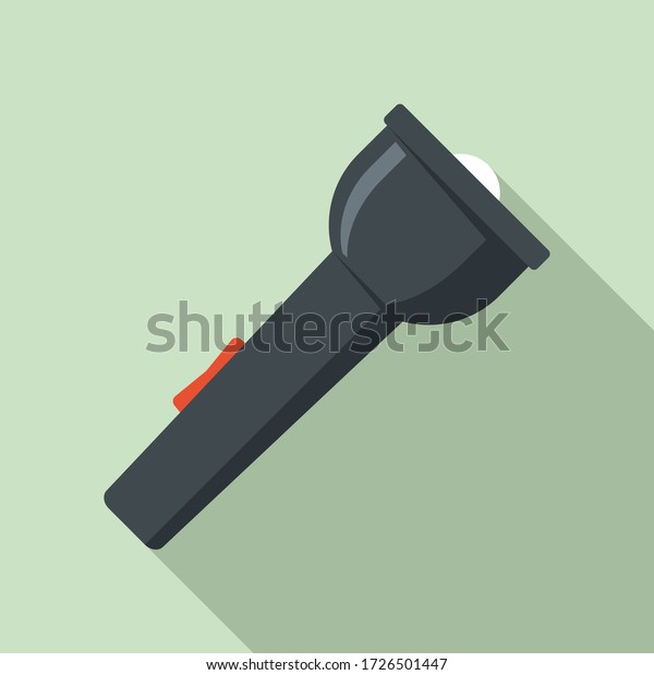 Camping flashlight icon. Flat\
illustration of camping flashlight vector icon for web\
design