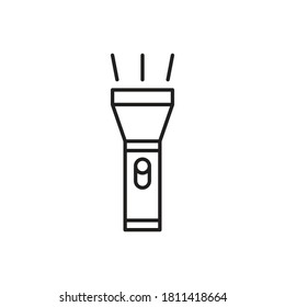 Camping Flashlight outline  icon vector