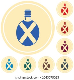 Camping flask vector icon. Tourist bottle isolated