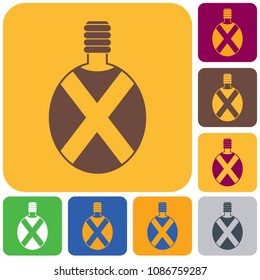 Camping flask vector icon. Tourist bottle isolated