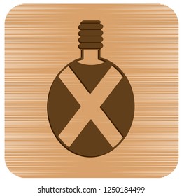 Camping flask vector icon. Tourist bottle isolated

