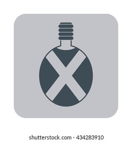 Camping flask vector icon. Tourist bottle isolated on gray backroungd