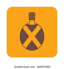 Camping flask vector icon. Tourist bottle isolated


